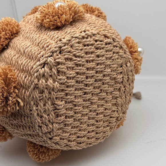 ZARA RARE Luxury Pearl Trim Basket Bohemian Blogger's Favorite Straw Bag - Picture 10 of 13